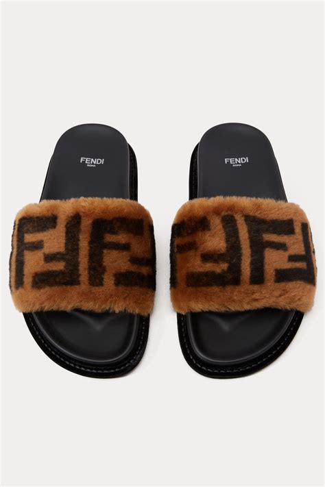 fendi slippers womens|fendi fluffy slippers.